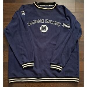 Rare Find Y2k MAURICE MALONE DESIGNS Made in China Logo Blue Sweatshirts